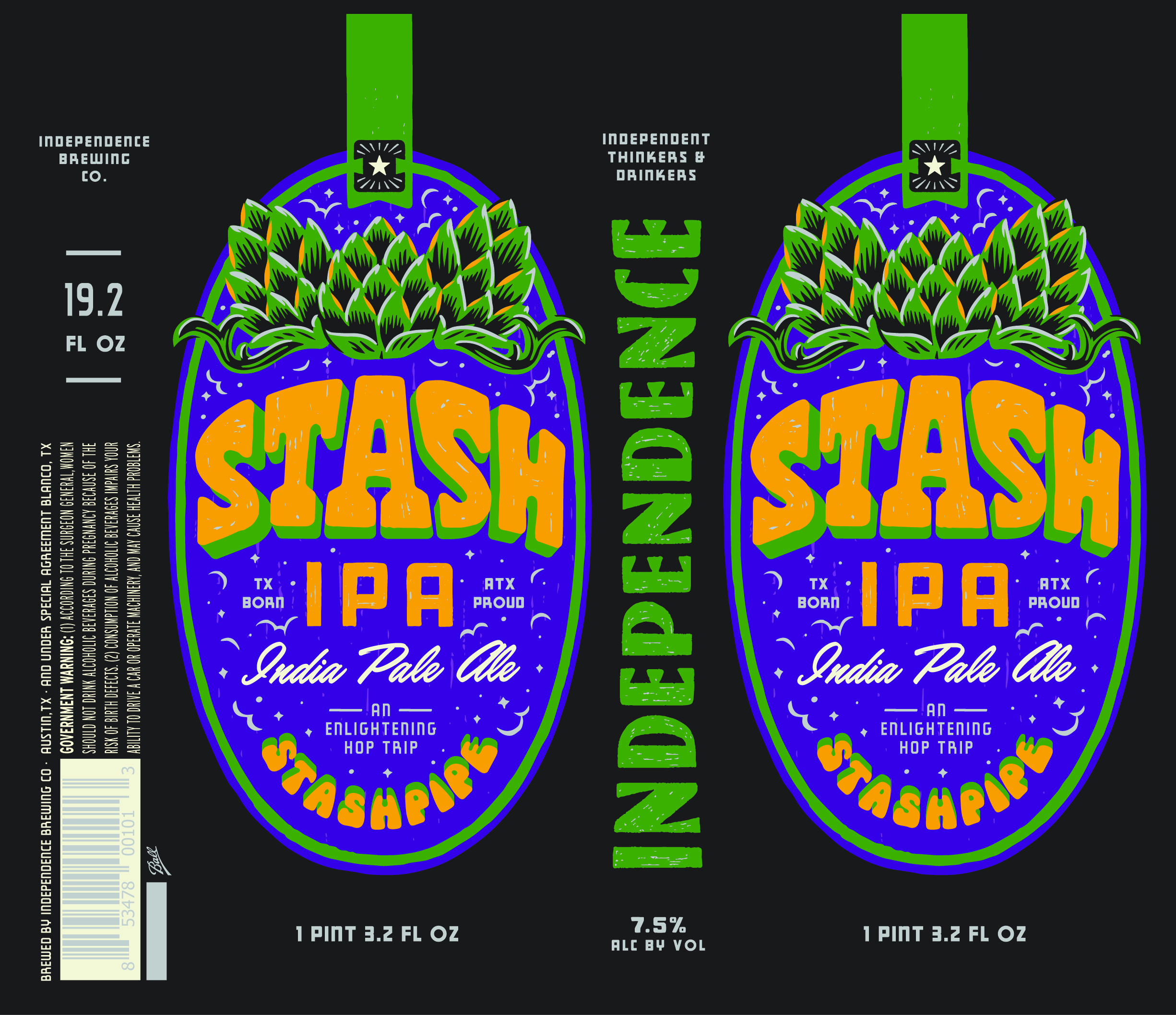 TABC label artwork for Stash IPA