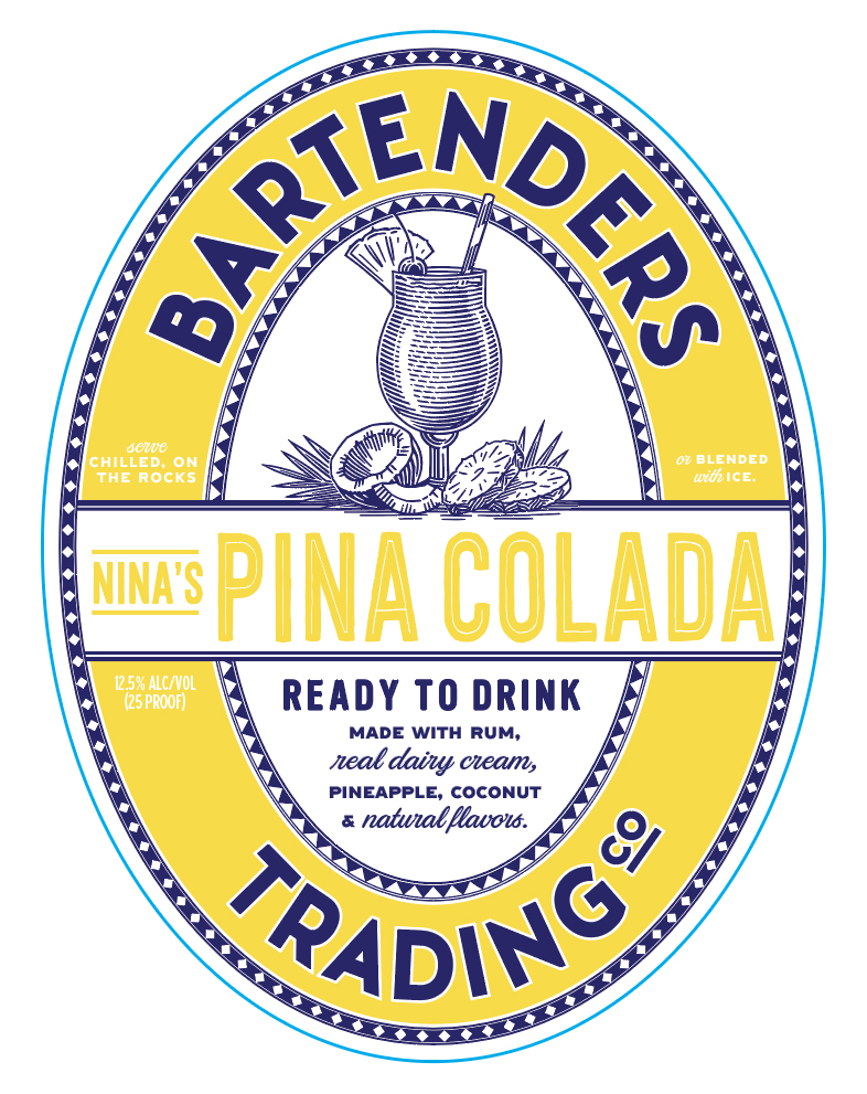 TABC label artwork for BARTENDER PINA COLADA TRADING CO