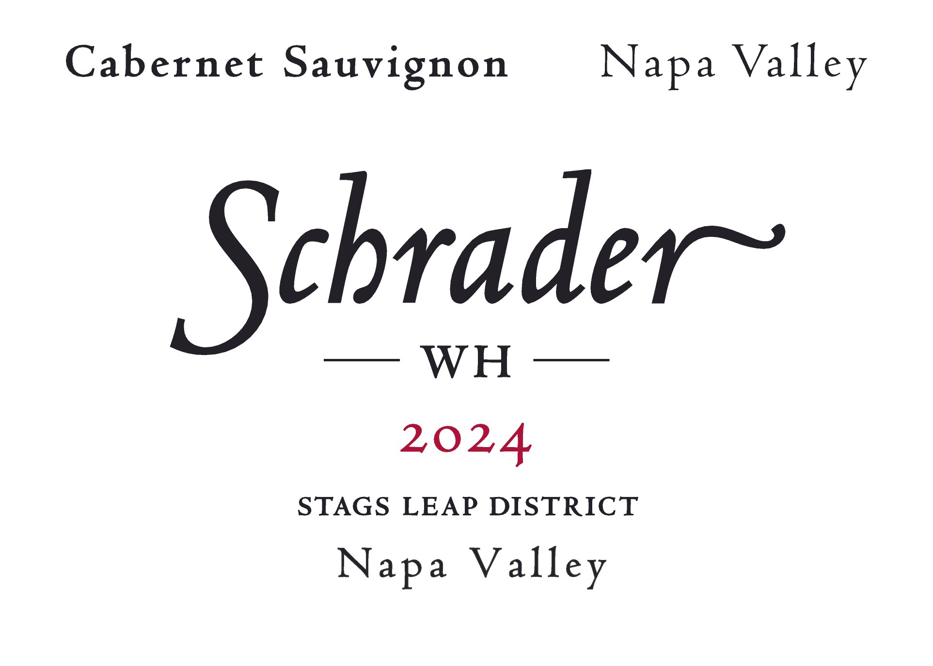 TABC label artwork for Schrader WH Cabernet Sauvignon Stags Leap District