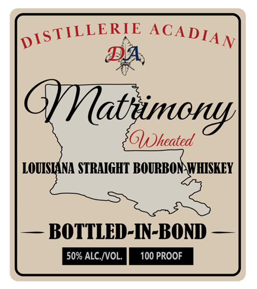 TABC label artwork for DISTILLERIE ACADIAN MATRIMONY BIB