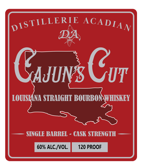 TABC label artwork for DISTILLERIE ACADIAN CAJUN'S CUT SBCS