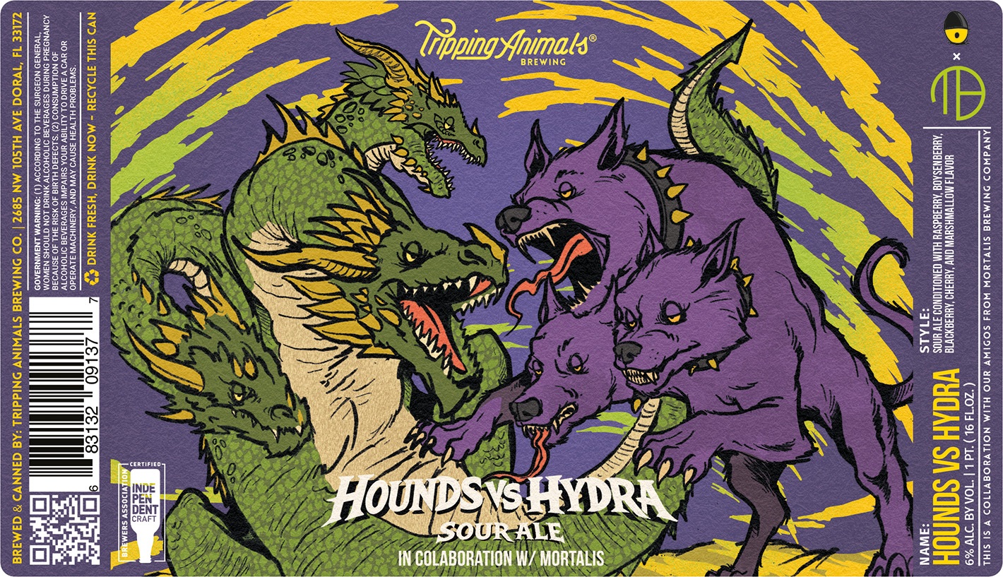 TABC label artwork for HOUNDS Vs HYDRA