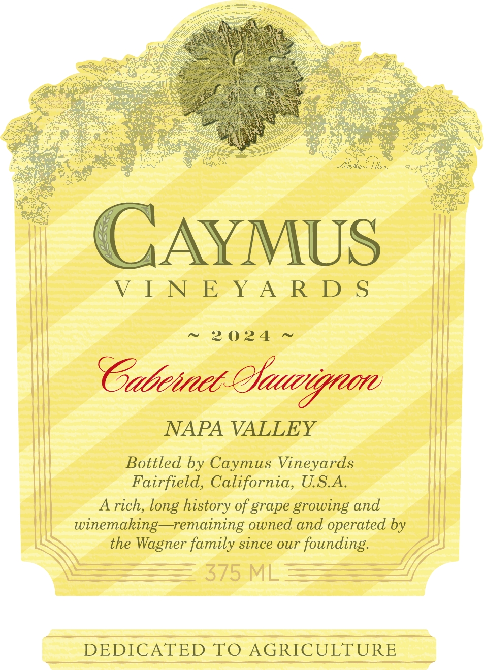 TABC label artwork for CAYMUS VINEYARDS Cabernet Sauvignon Napa Valley