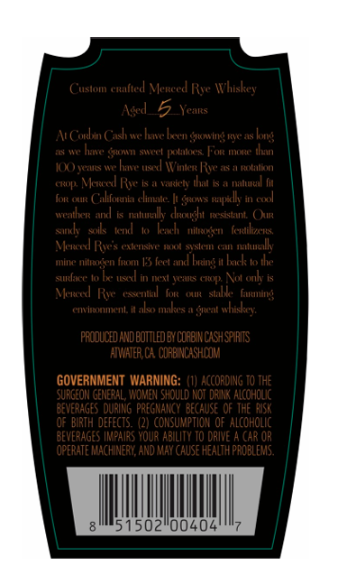 TABC label artwork for SOUZA ENTERPRISES COBIN CASH RYE WHISKEY