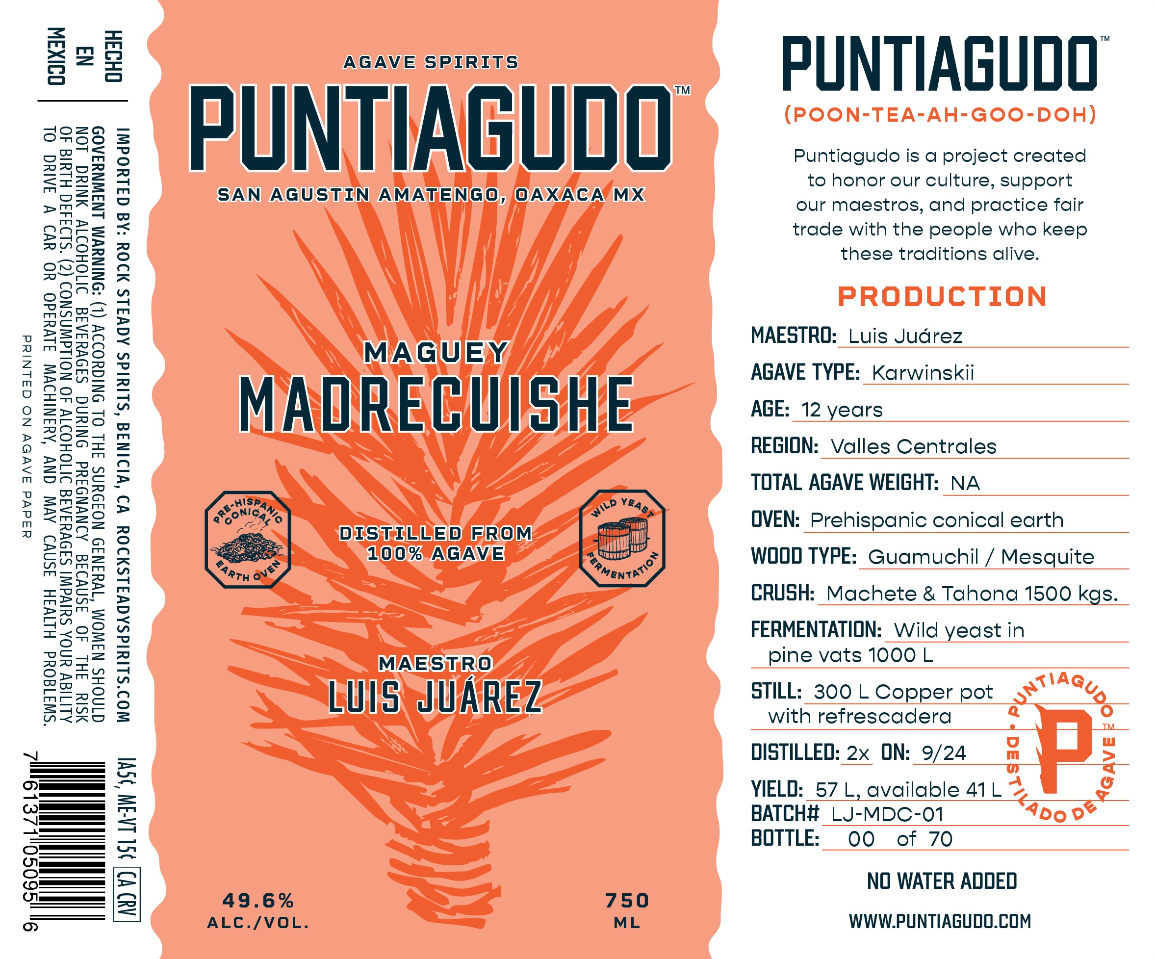 TABC label artwork for Puntiagudo