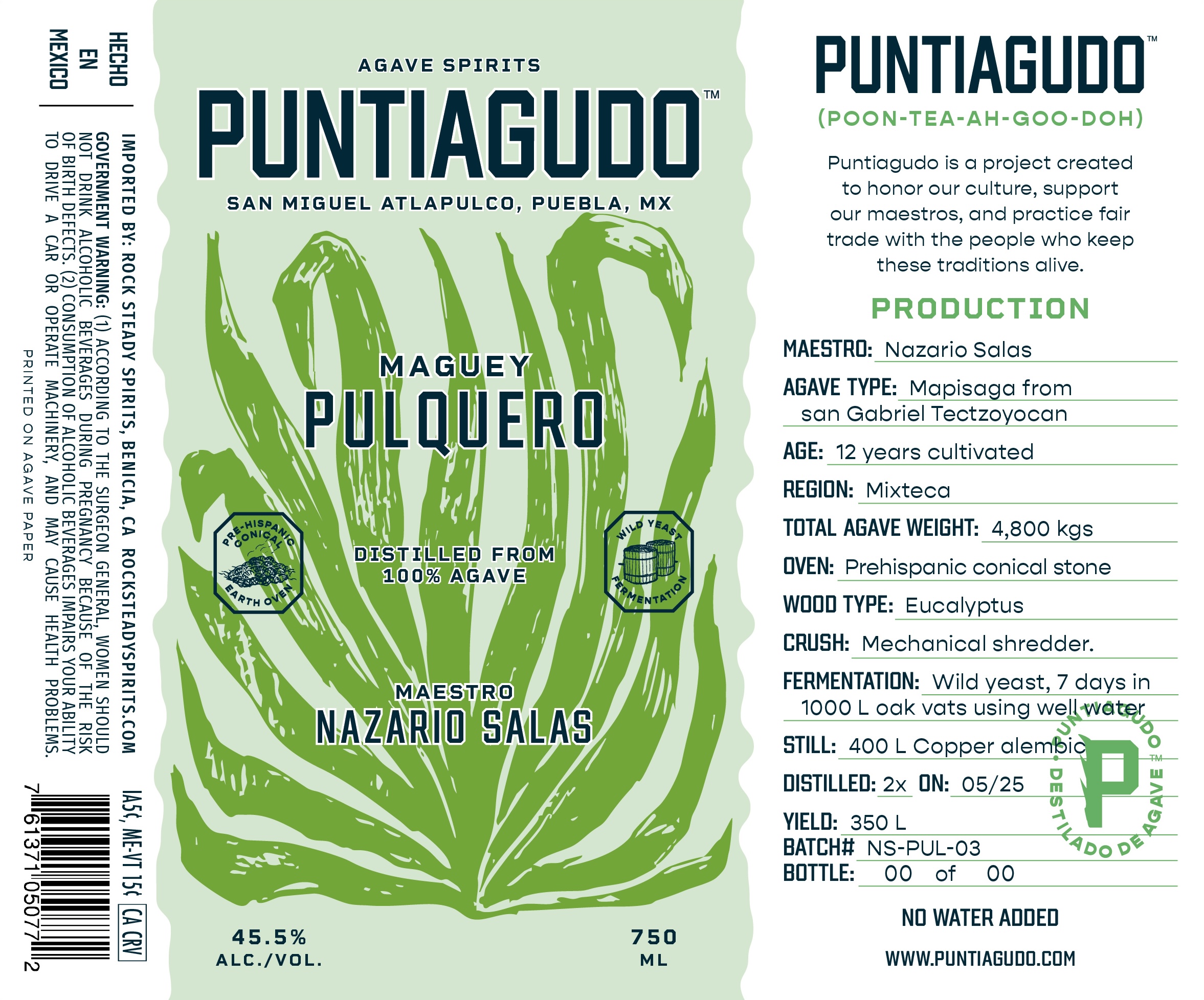 TABC label artwork for Puntiagudo Pulquero