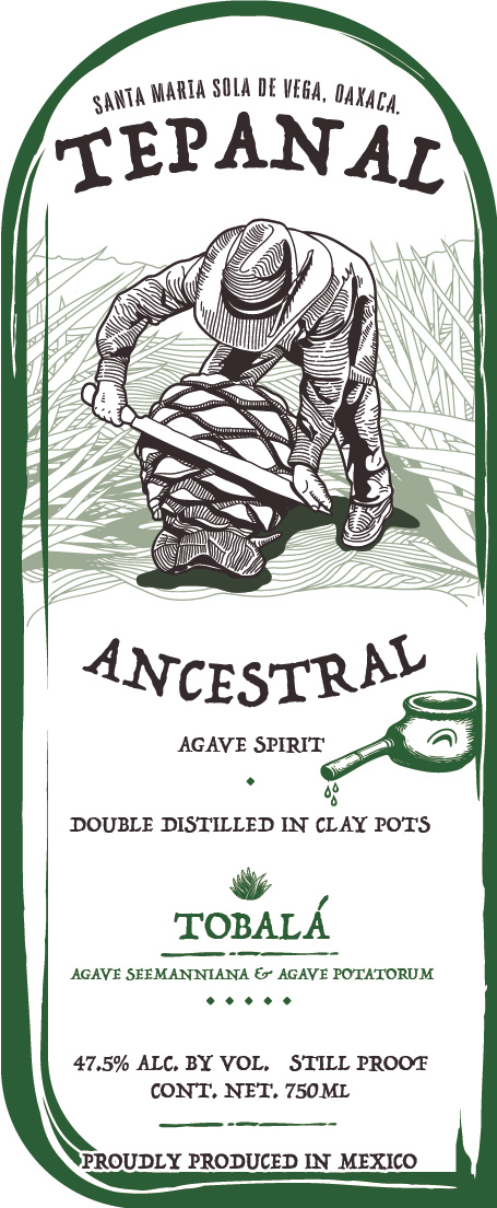 TABC label artwork for Tepanal Ancestral Tobala