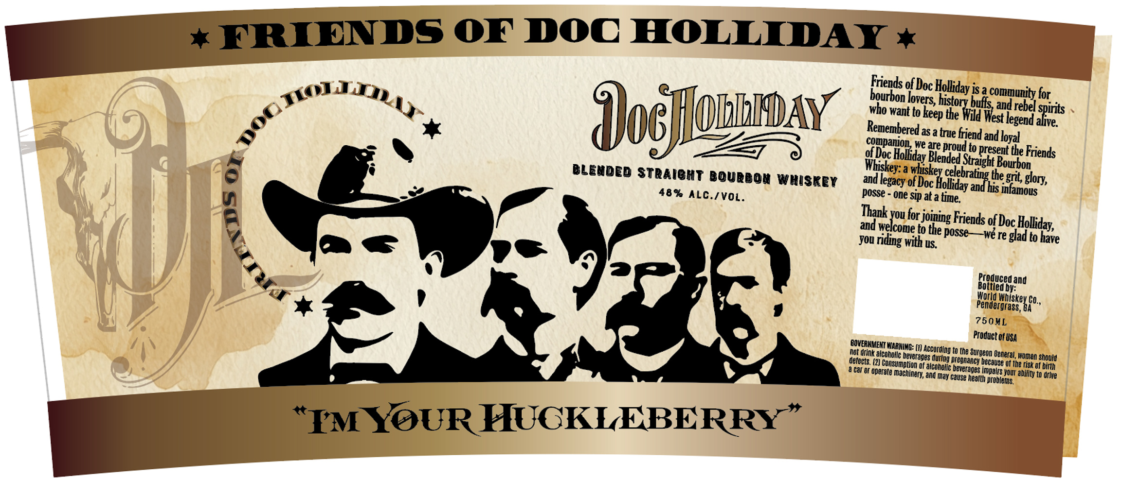 TABC label artwork for DOC HOLLIDAY Friends of Doc Holiday