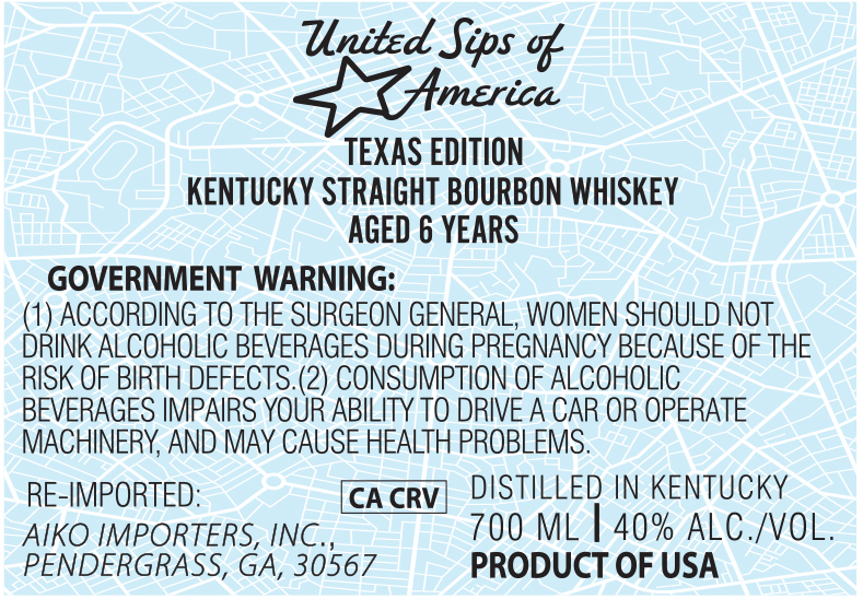TABC label artwork for UNITED SIPS OF AMERICA ,TEXAS EDITION