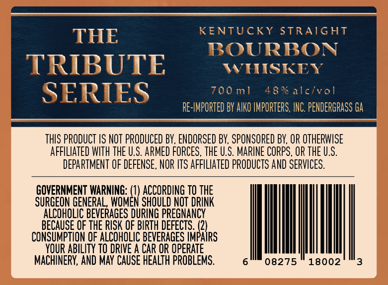 TABC label artwork for THE TRIBUTE SERIES Marines 250 YEARS