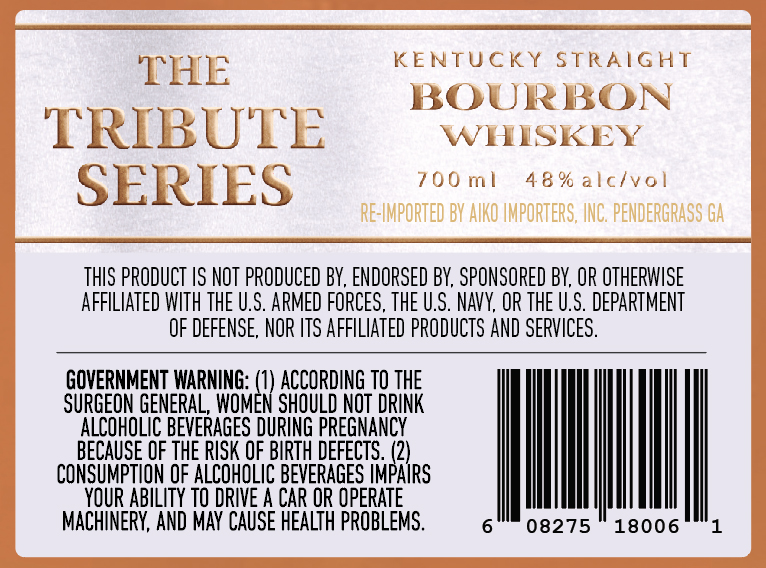 TABC label artwork for THE TRIBUTE SERIES NAVY