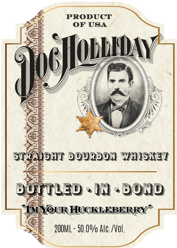 TABC label artwork for Doc Holliday Bottled In Bond