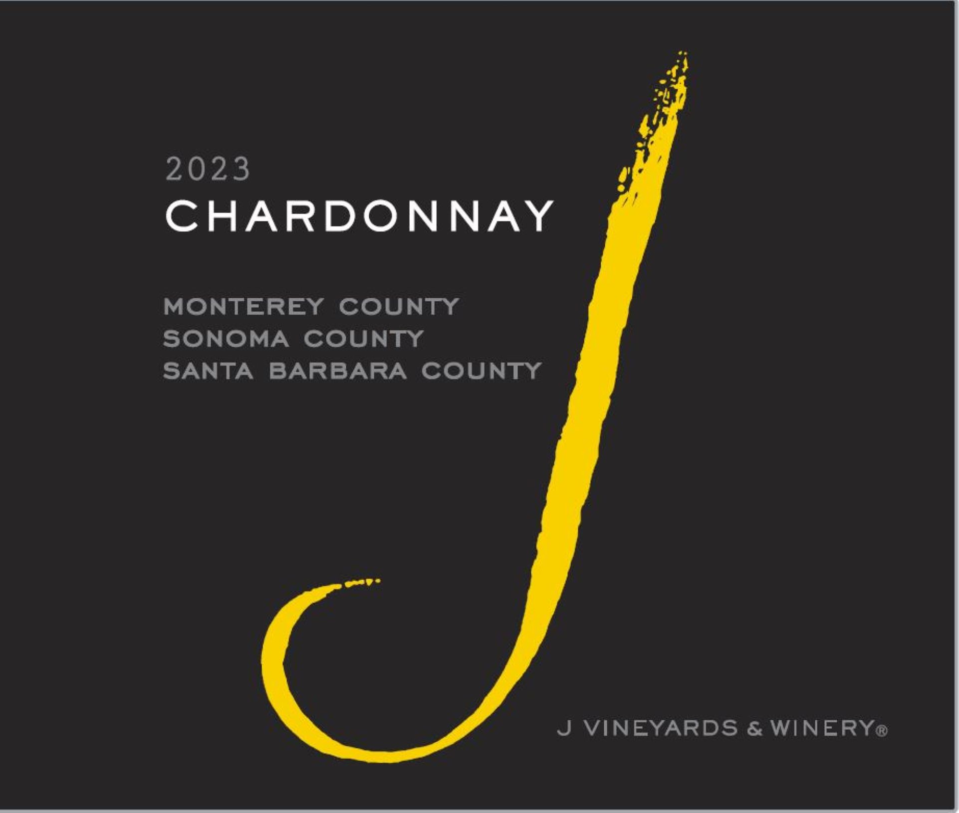 TABC label artwork for J Vineyards & Winery Chardonnay Ca - Monterey, Ca - Santa Barbara, Ca - Sonoma
