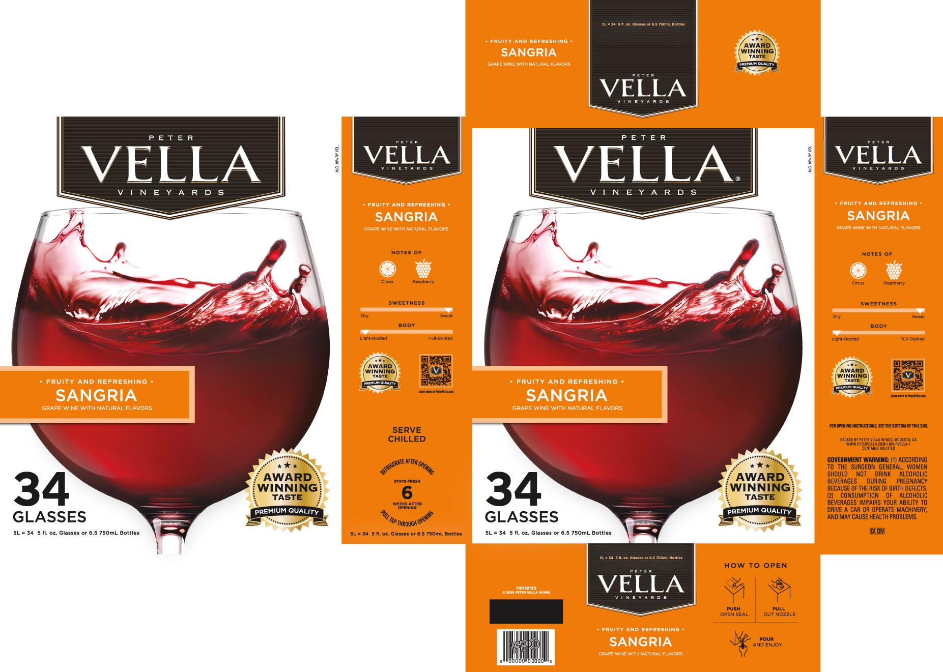 TABC label artwork for Peter Vella Vineyards Sangria