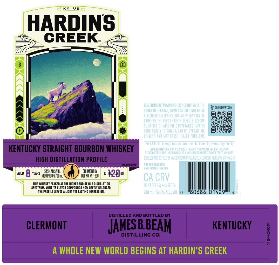 TABC label artwork for Hardin's Creek High Distillation LTO