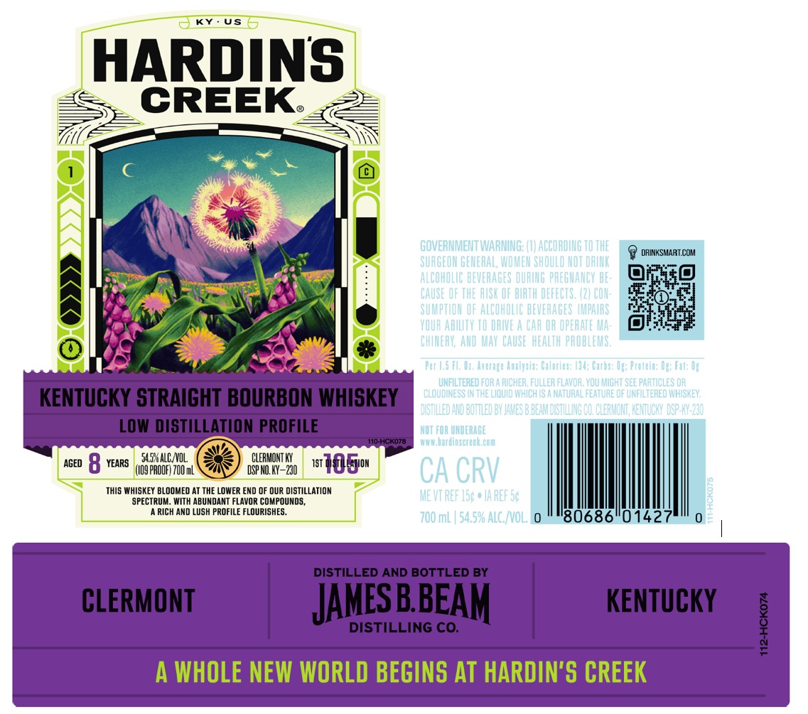 TABC label artwork for Hardin's Creek Low Distillation LTO