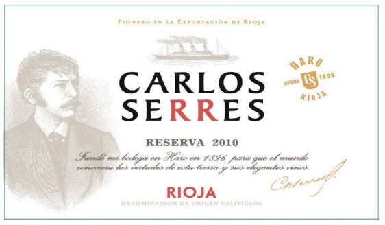TABC label artwork for Carlos Serres Reserva Rioja