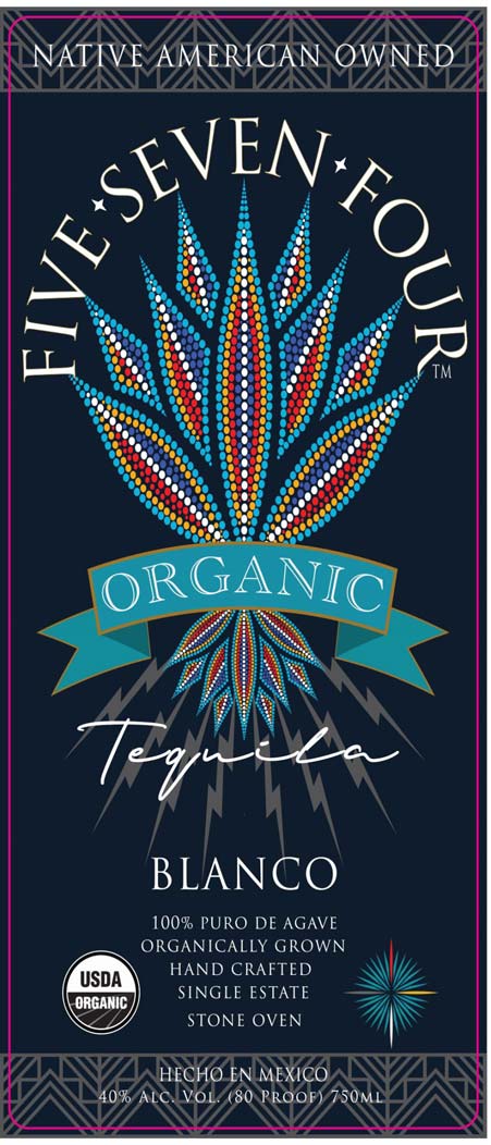 TABC label artwork for 574 Blanco Organic Tequila