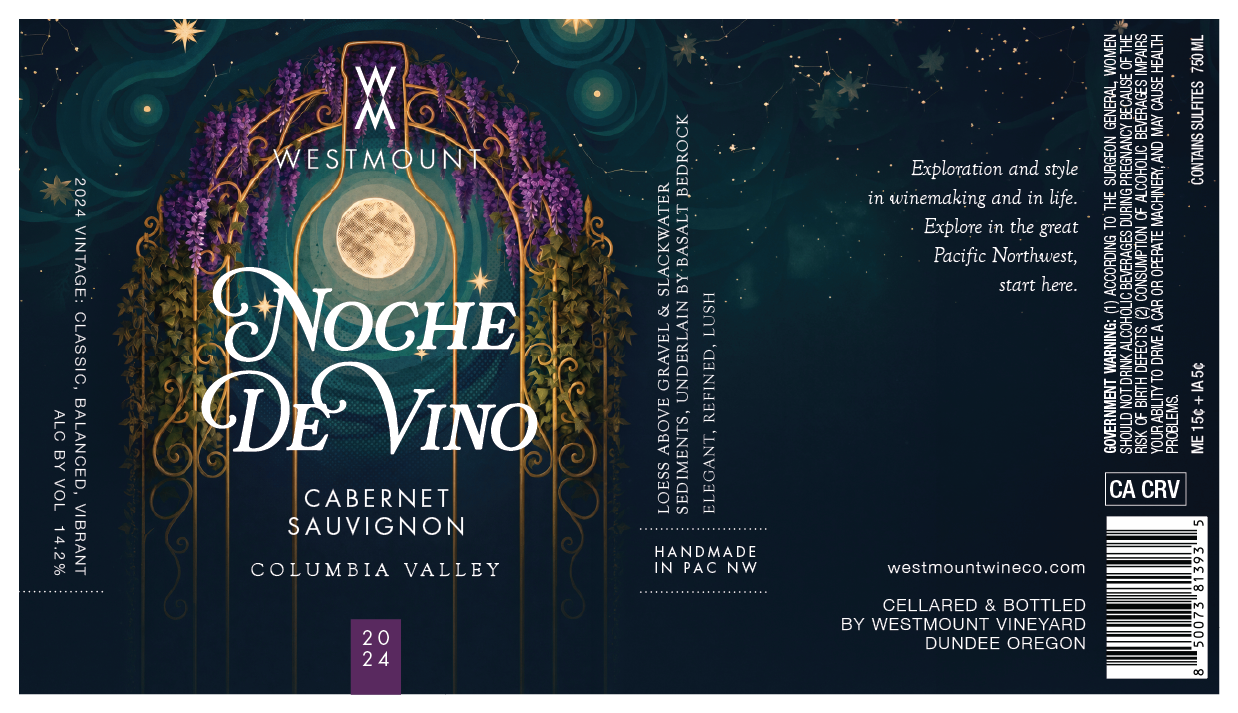 TABC label artwork for Westmount Noche De Vino
