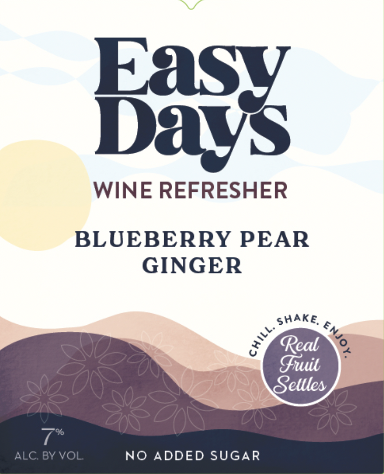 TABC label artwork for Easy Days Blueberry Pear Ginger