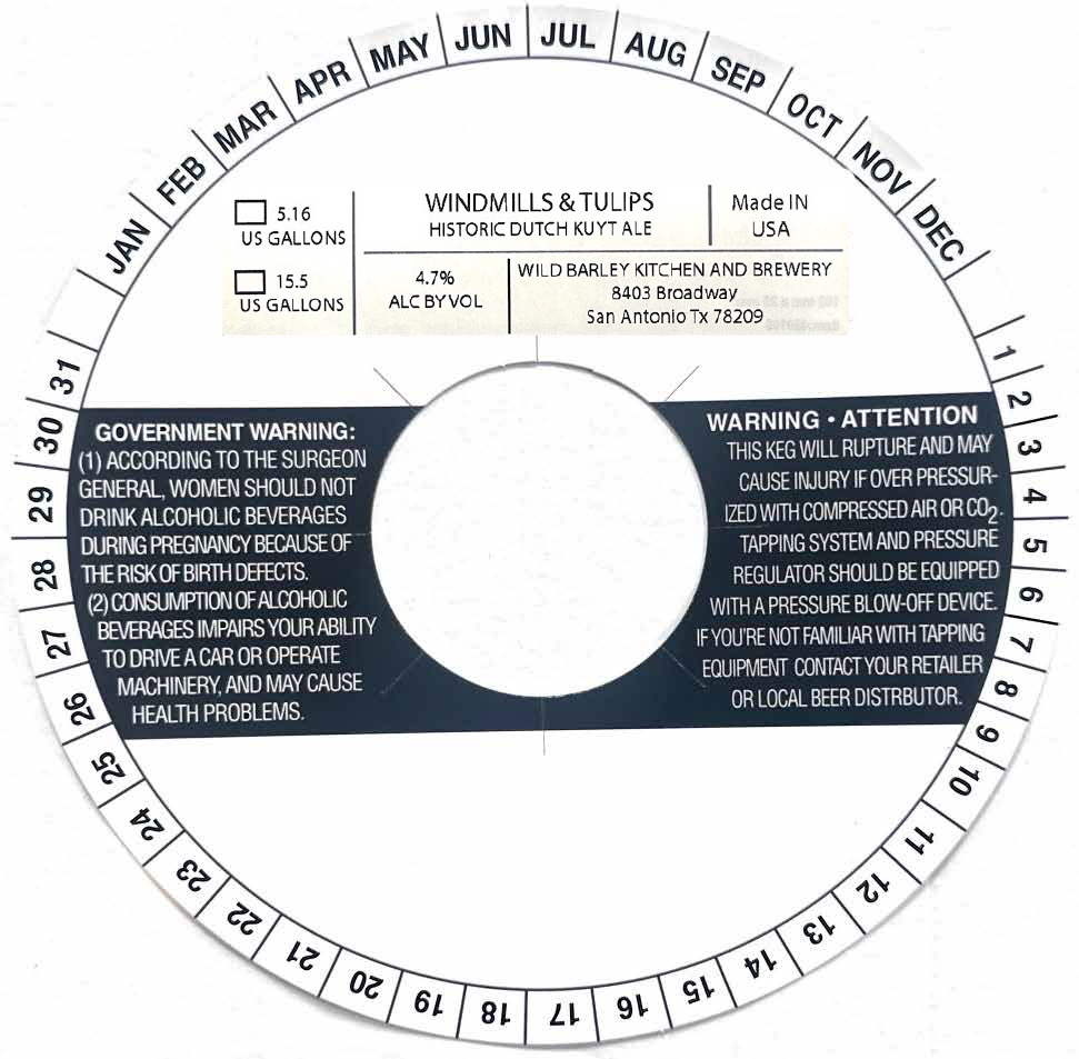 TABC label artwork for Windmills & Tulips