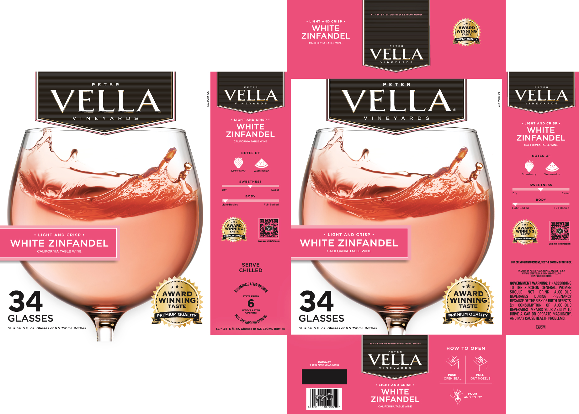 TABC label artwork for Peter Vella White Zinfandel California