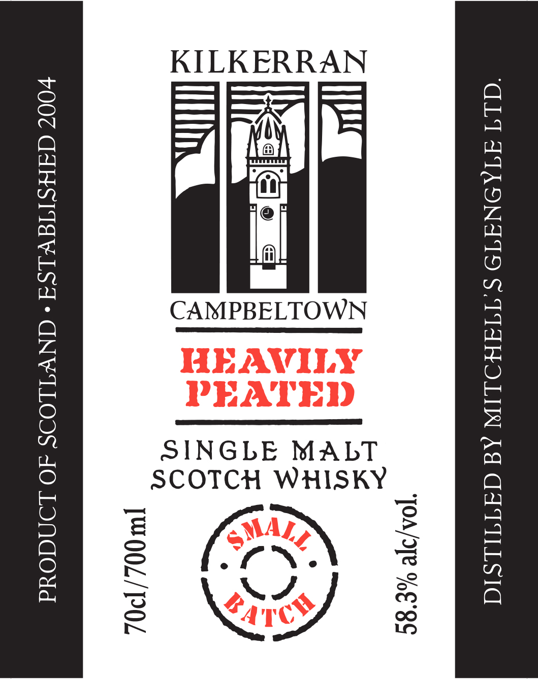 TABC label artwork for Kilkerran Heavily Peated Batch No. 14