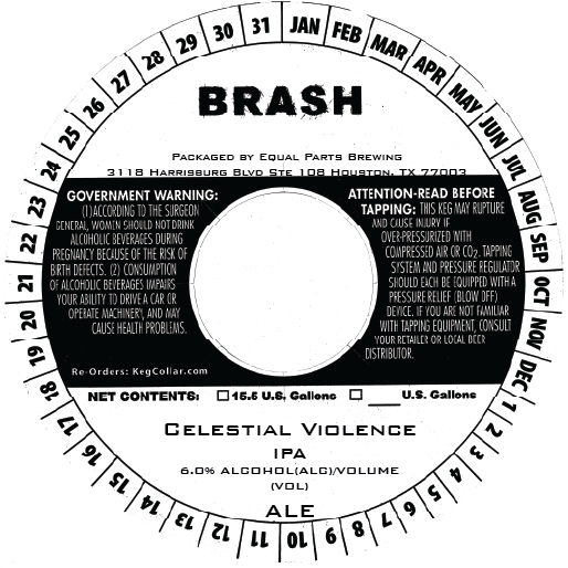 TABC label artwork for Brash Celestial Violence