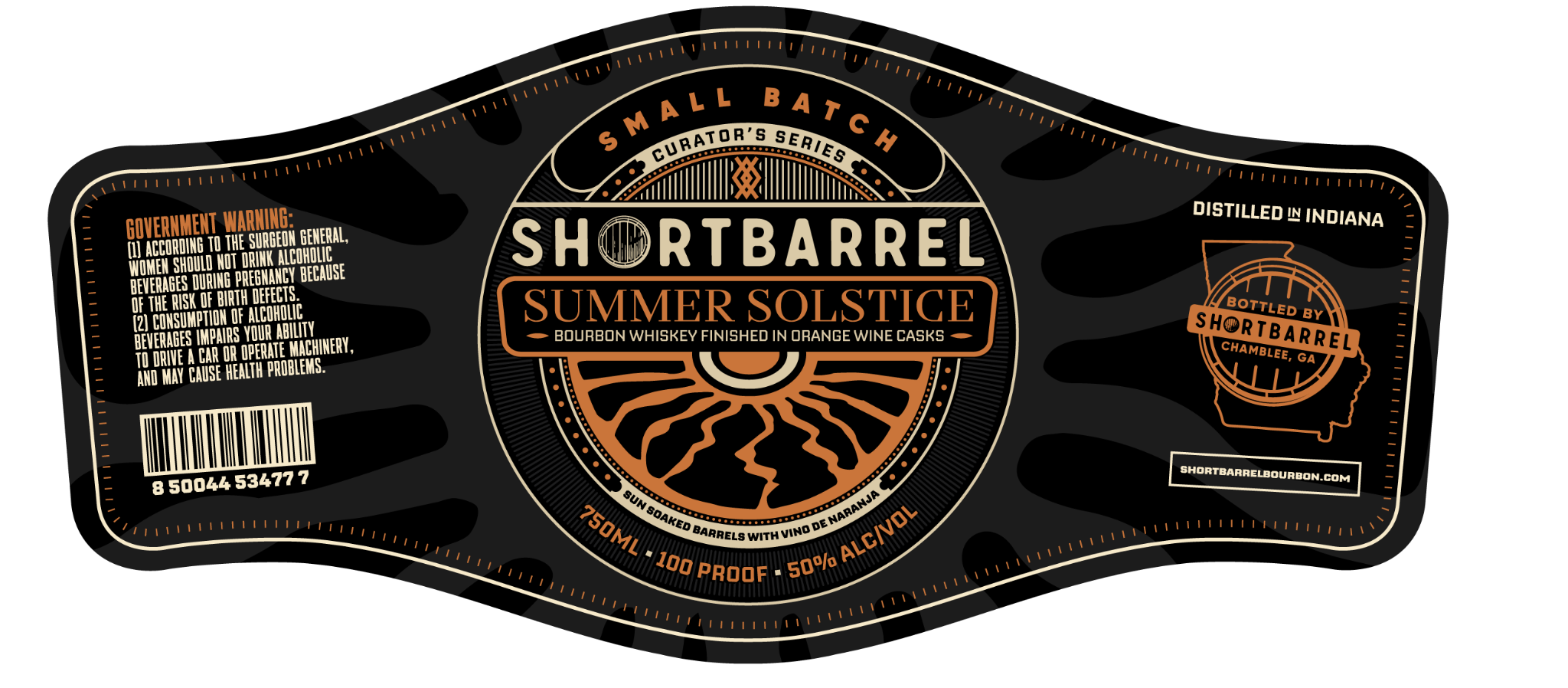 TABC label artwork for Shortbarrel Summer Solstice