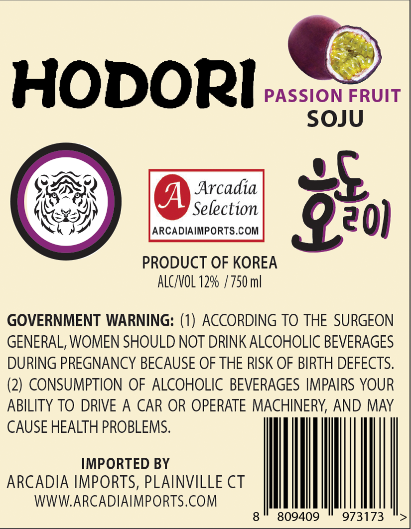 TABC label artwork for HODORI Passion Fruit