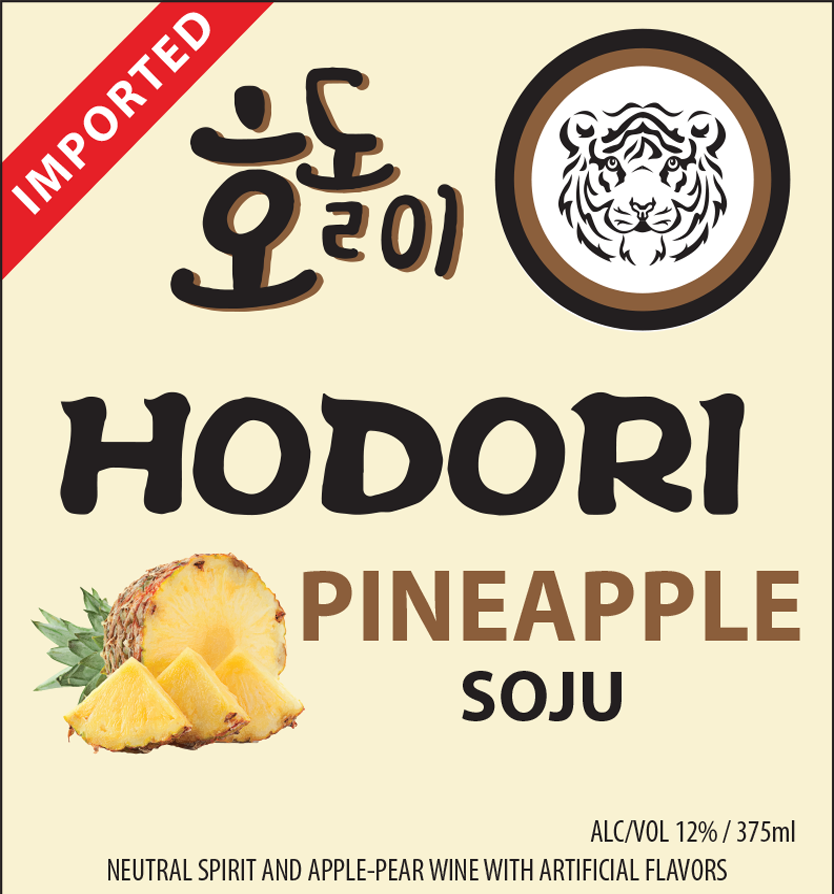 TABC label artwork for HODORI Pineapple