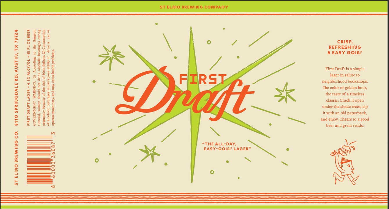 TABC label artwork for First Draft