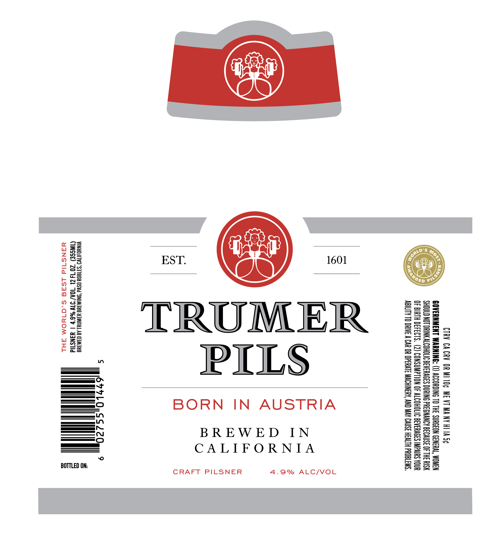 TABC label artwork for Trumer Pils