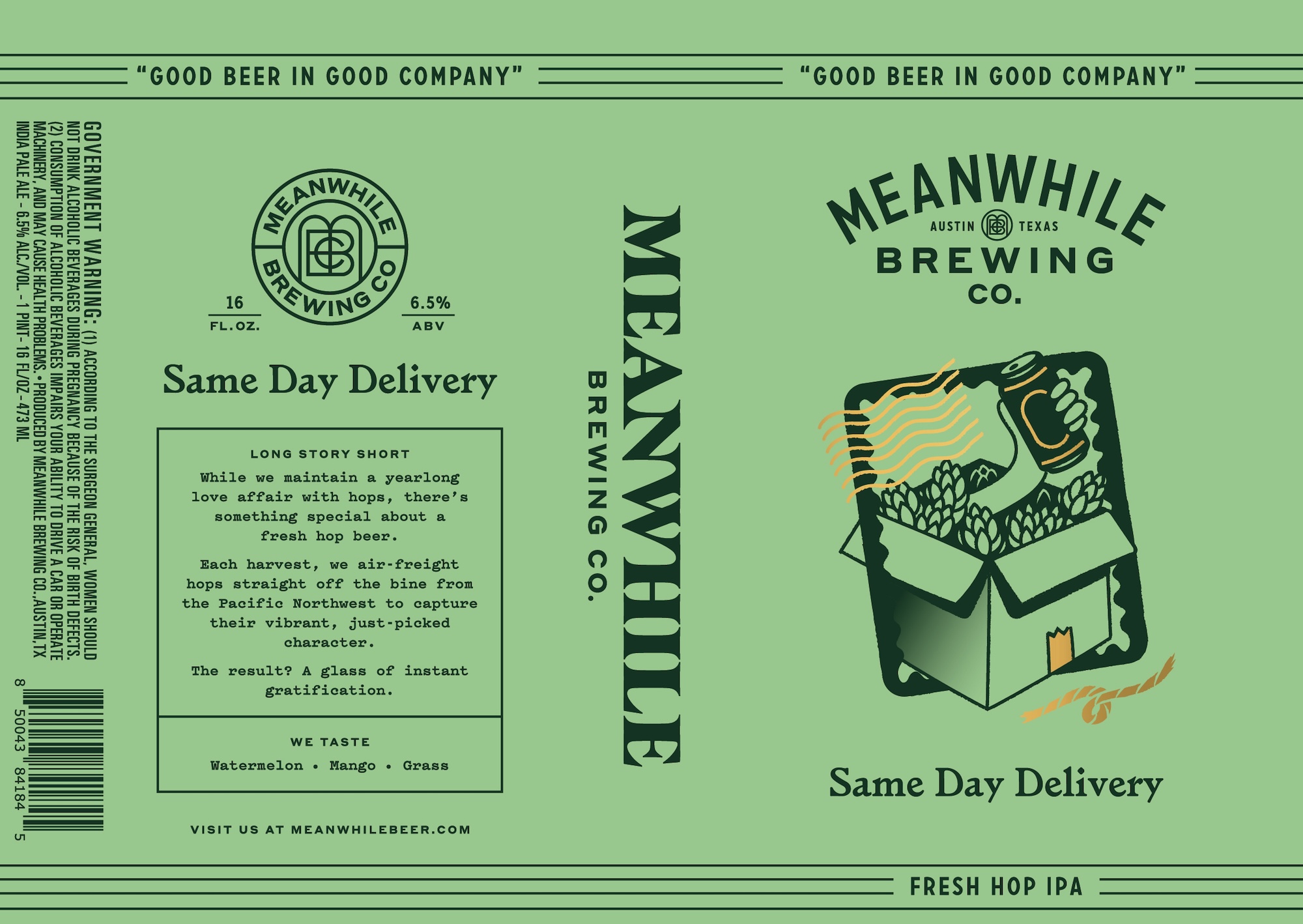 TABC label artwork for Same Day Delivery - Fresh Hop IPA