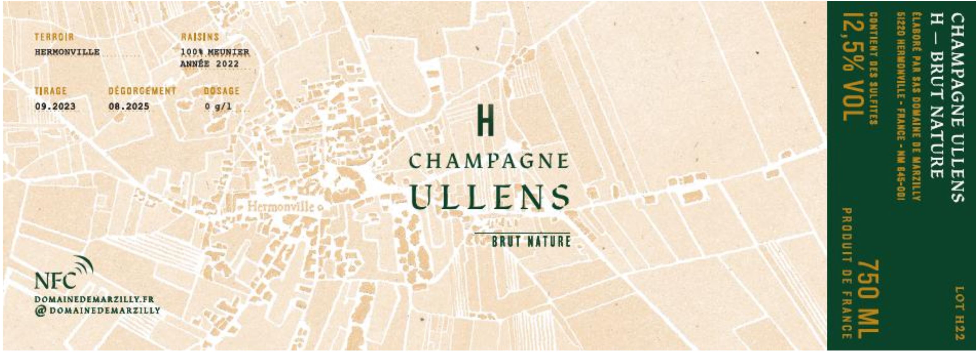 TABC label artwork for Champagne Ullens H Meunier Champagne