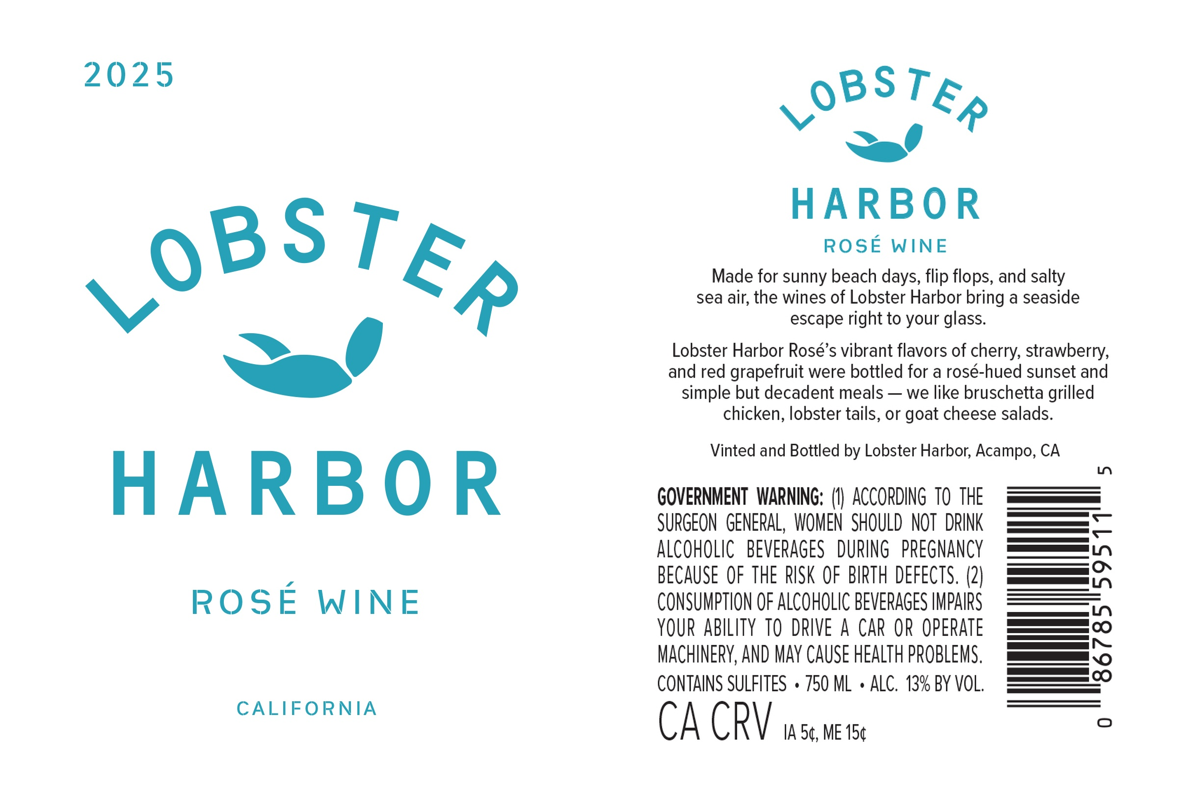TABC label artwork for LOBSTER HARBOR ROSE