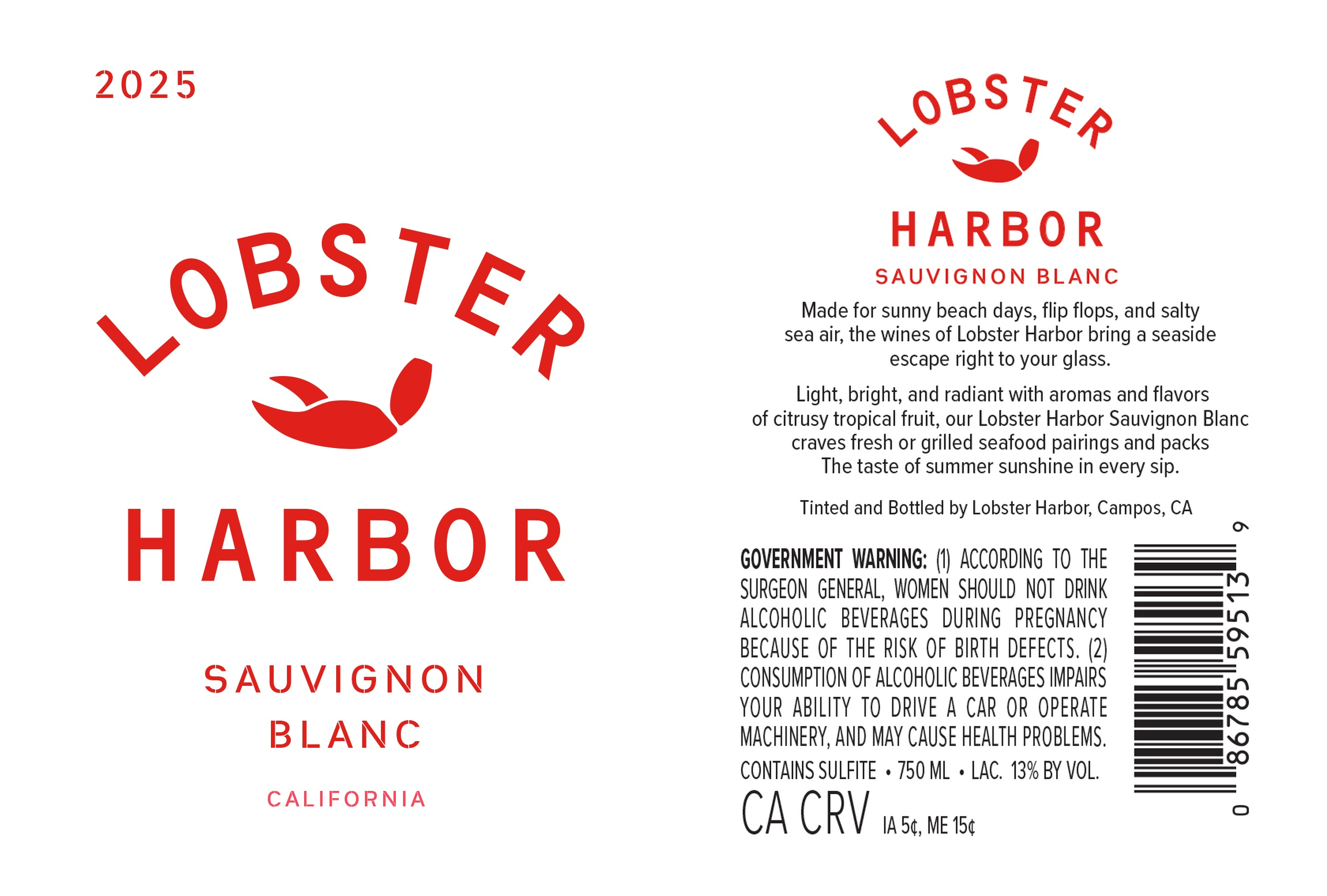 TABC label artwork for LOBSTER HARBOR SAUVIGNON BLANC