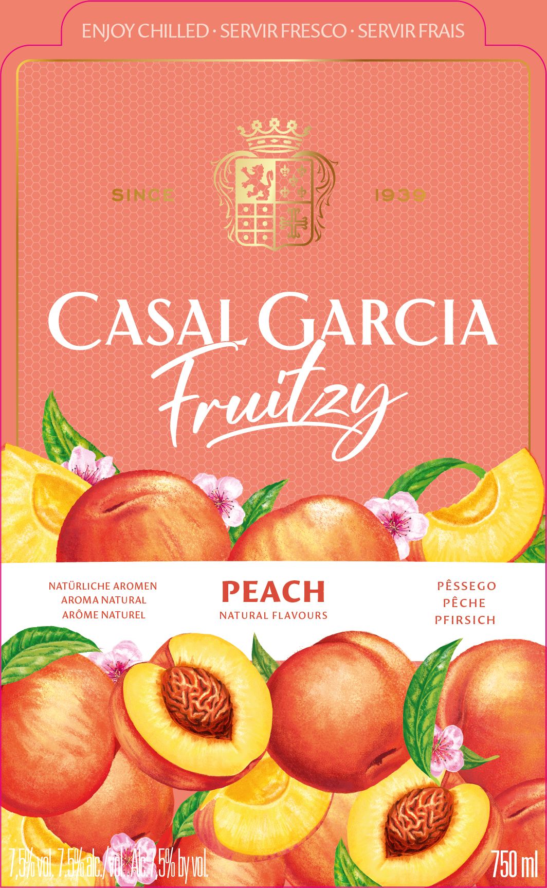 TABC label artwork for Casal Garcia Fruitzy Peach