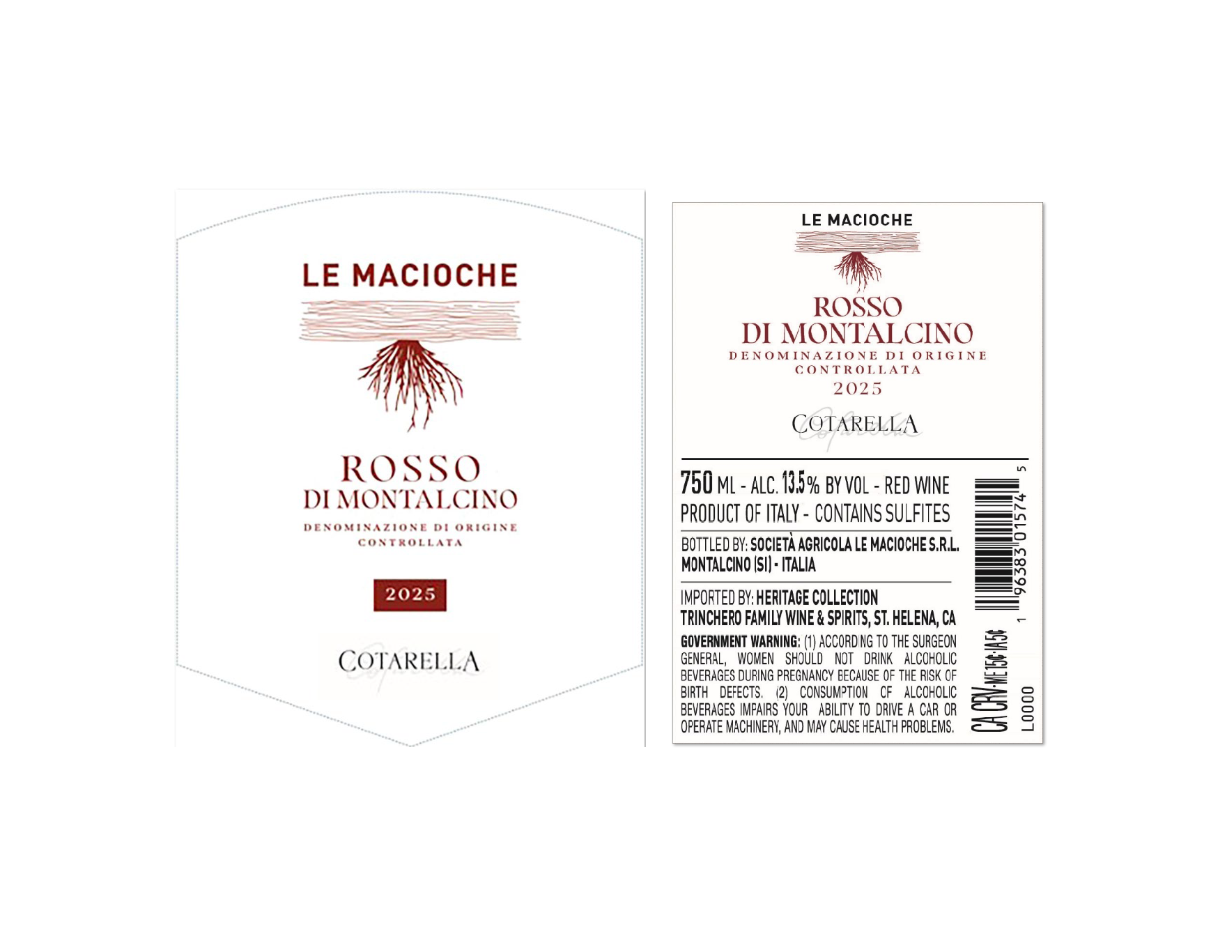 TABC label artwork for COTARELLA ROSSO DI MONTALCINO DOC
