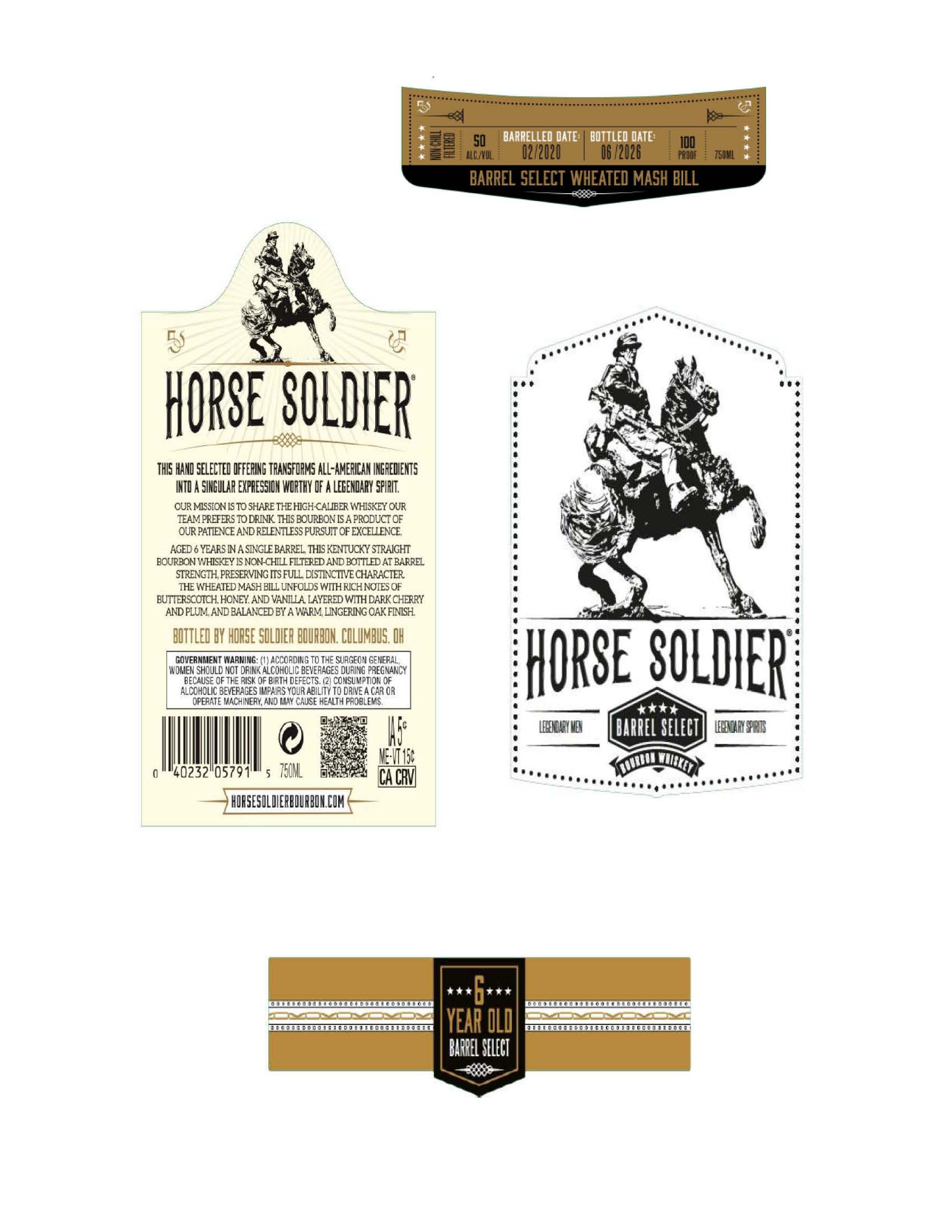 TABC label artwork for Horse Soldier Barrel Select