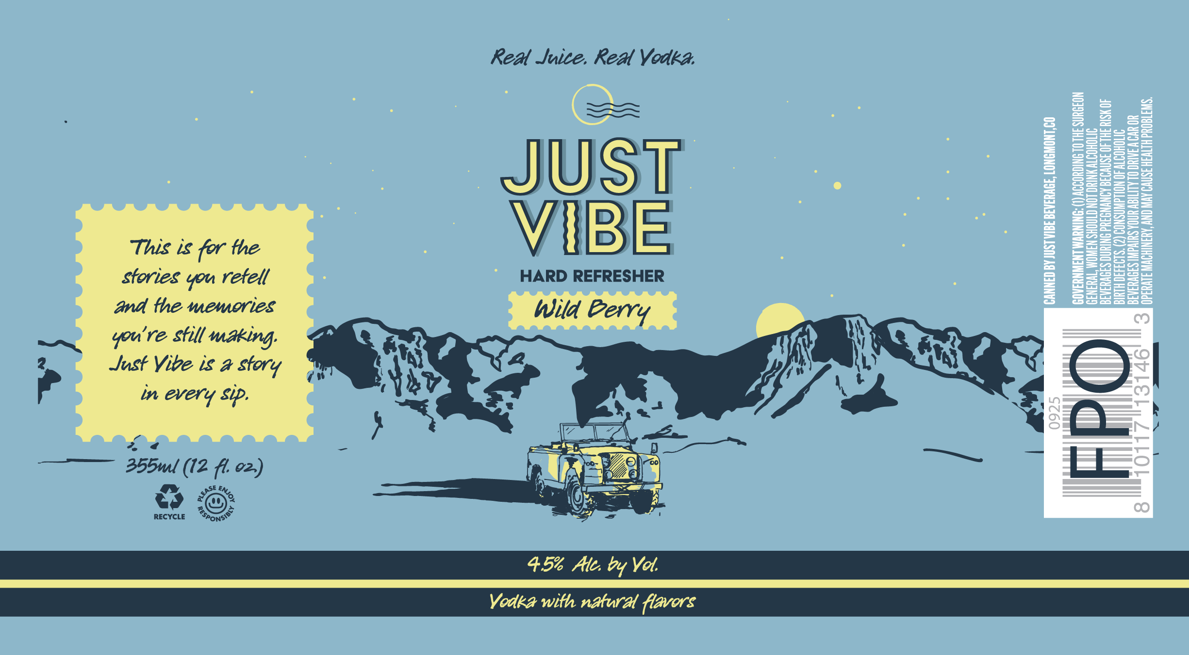 TABC label artwork for Just Vibe Wild Berry
