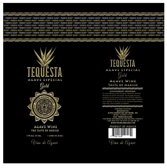 TABC label artwork for Tequesta Agave Especial Gold