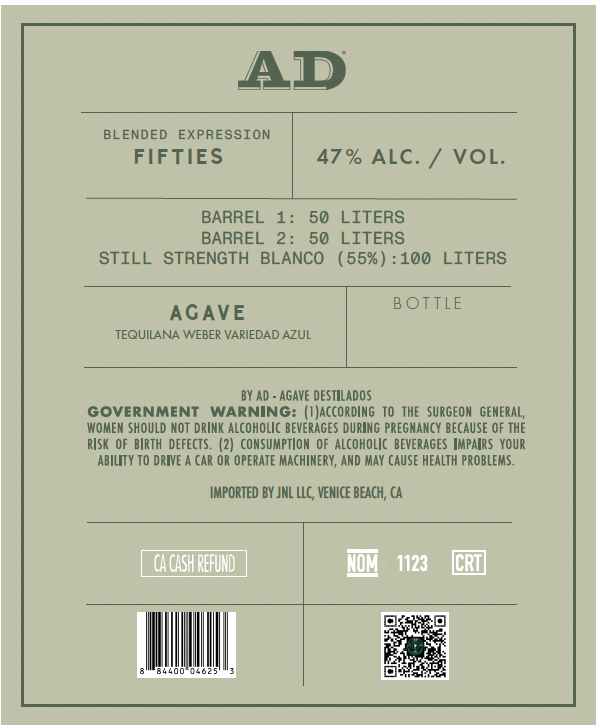 TABC label artwork for AD - Joven Tequila