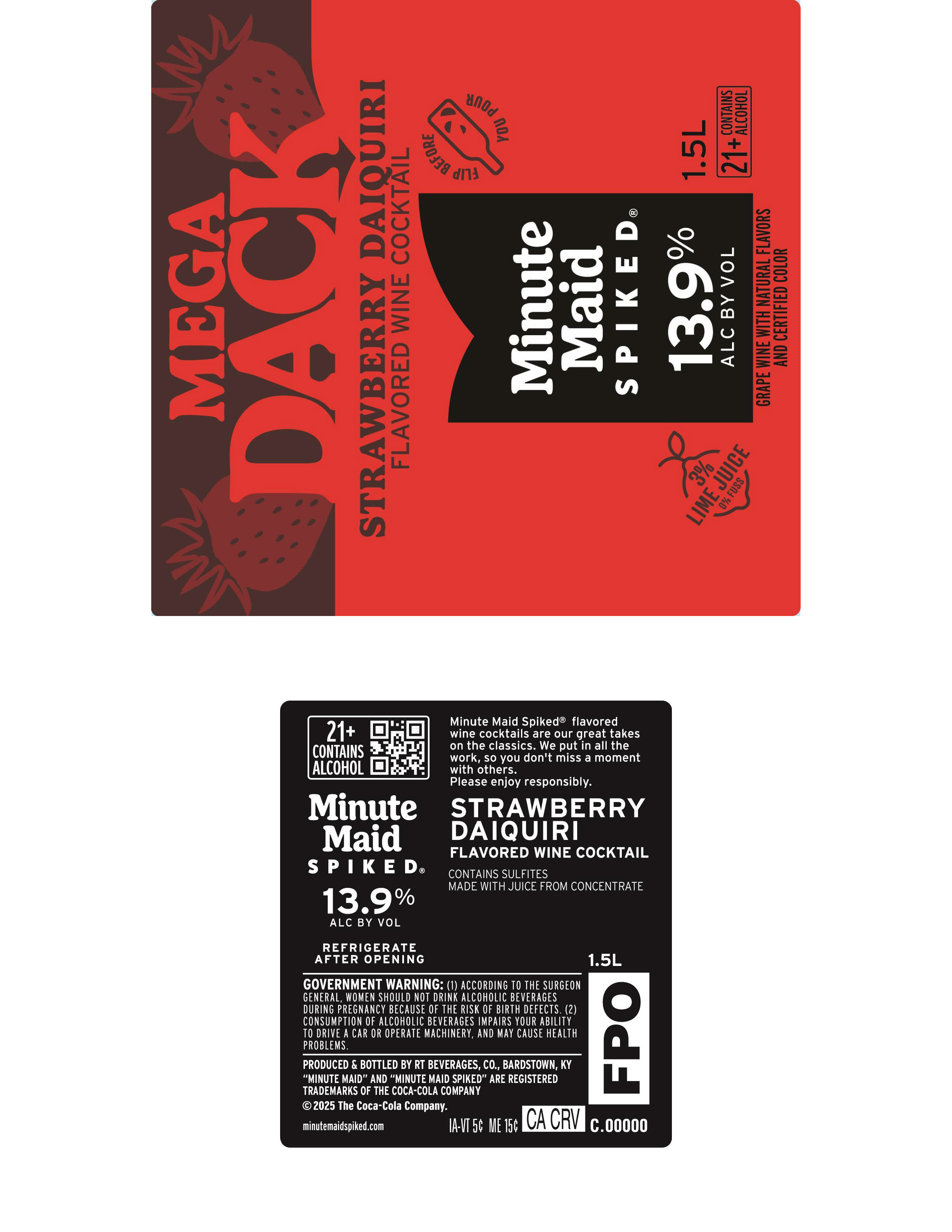 TABC label artwork for Minute Maid Spiked Strawberry Daiquiri MEGA DACK