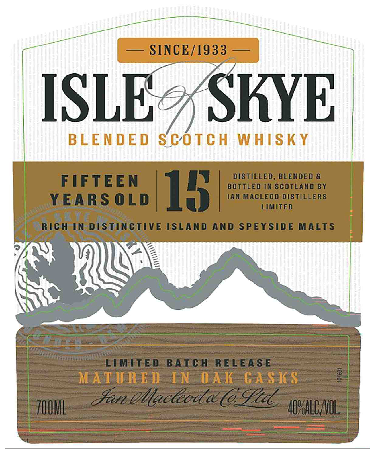 TABC label artwork for Isle of Skye 15 YR Blended Scotch Whiskey
