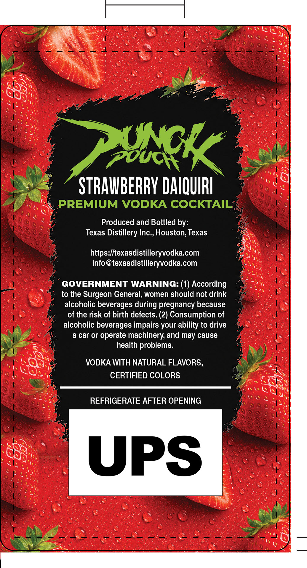 TABC label artwork for Punch Pouch - Strawberry Daquiri