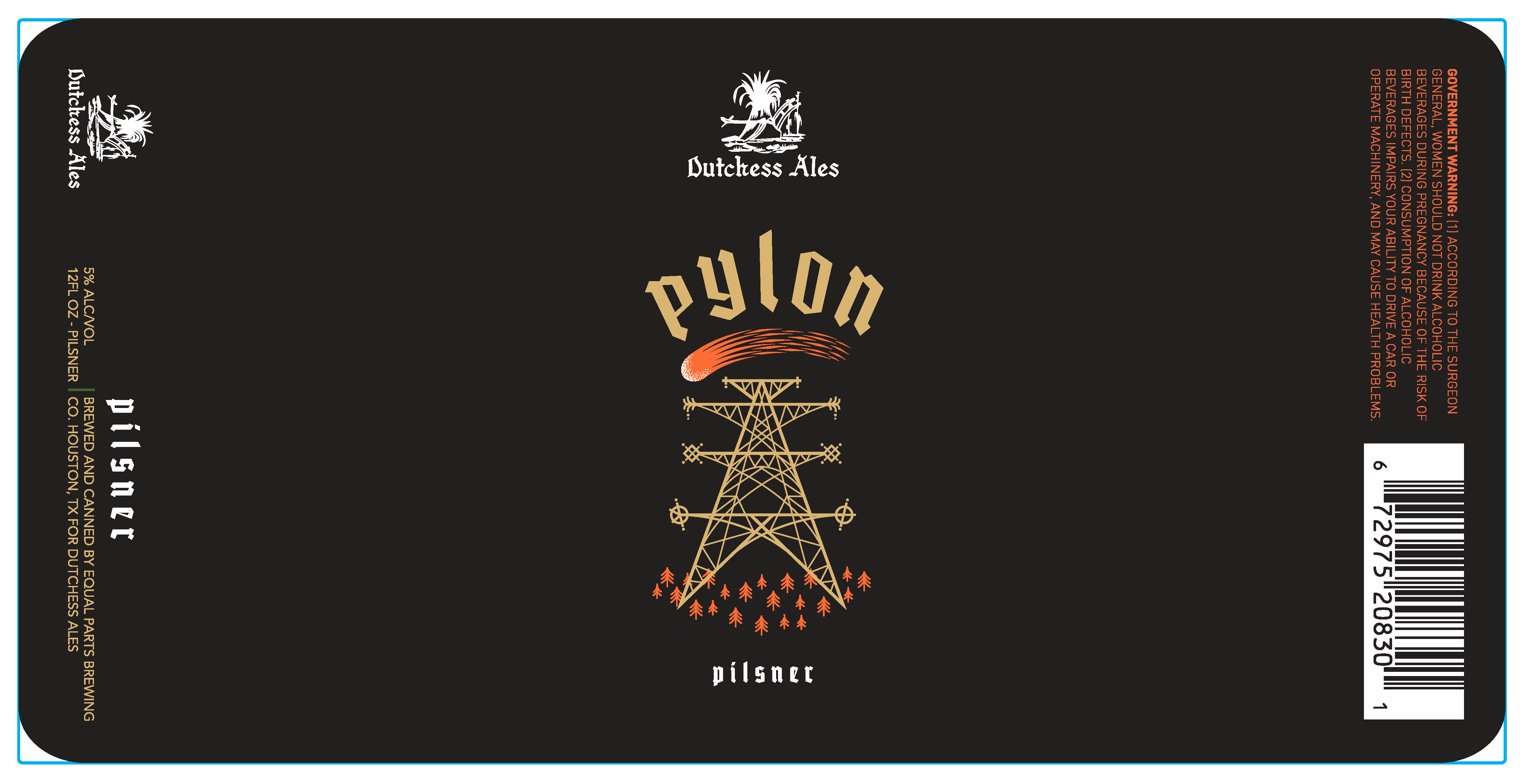 TABC label artwork for DUTCHESS ALES PYLON