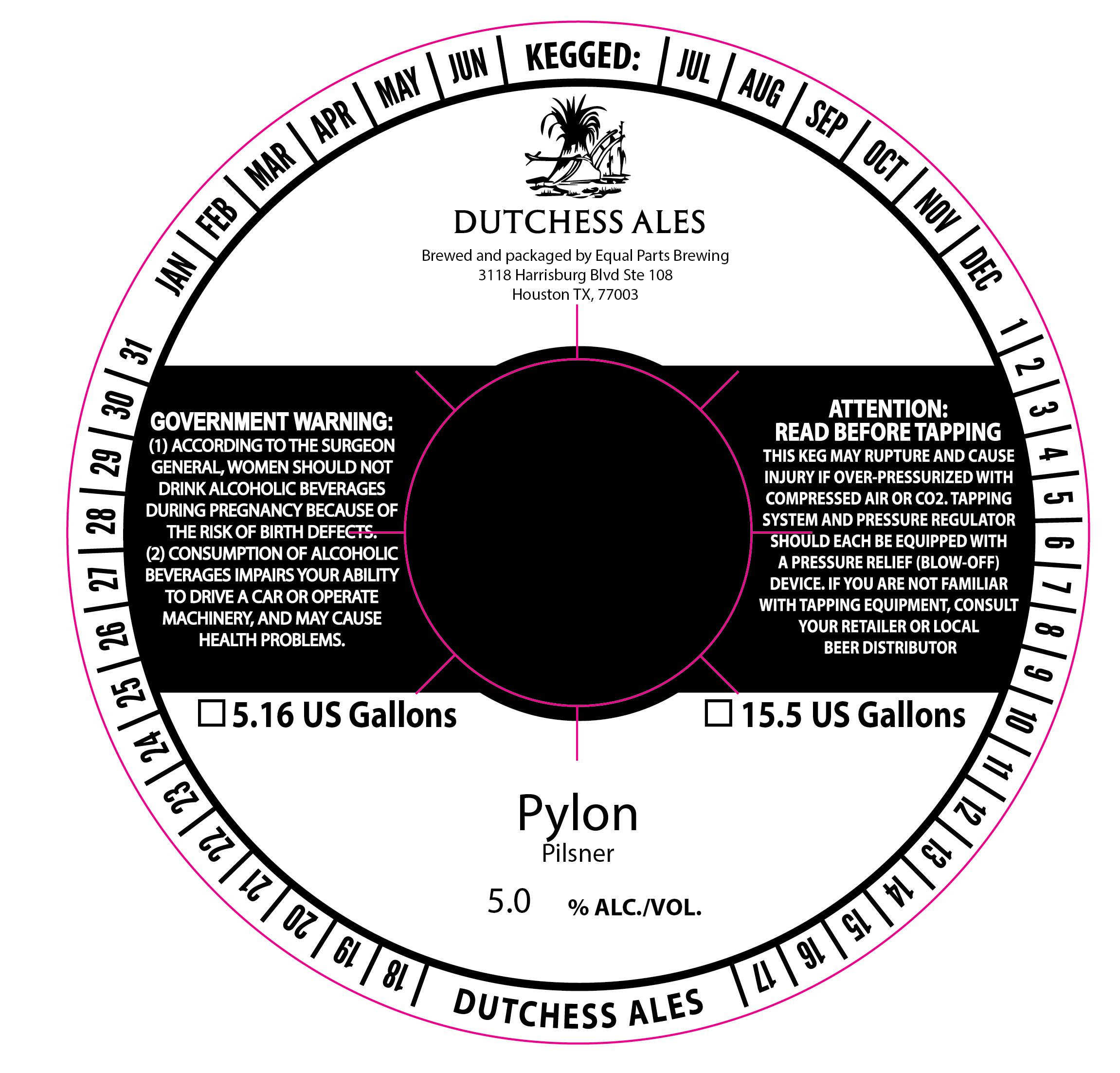 TABC label artwork for DUTCHESS ALES PYLON
