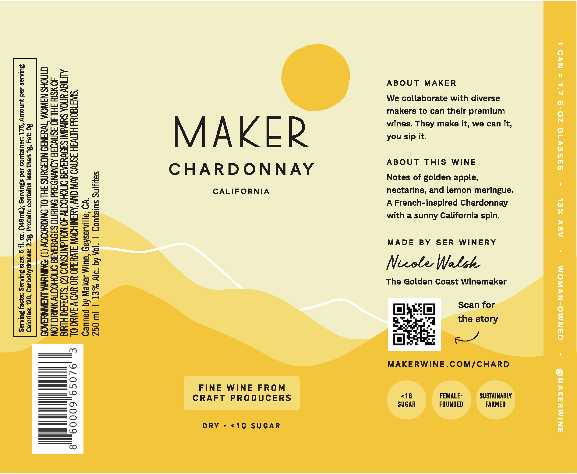 TABC label artwork for Maker Chardonnay California