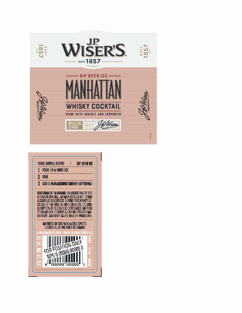 TABC label artwork for JP Wiser's Manhattan Whisky Cocktail